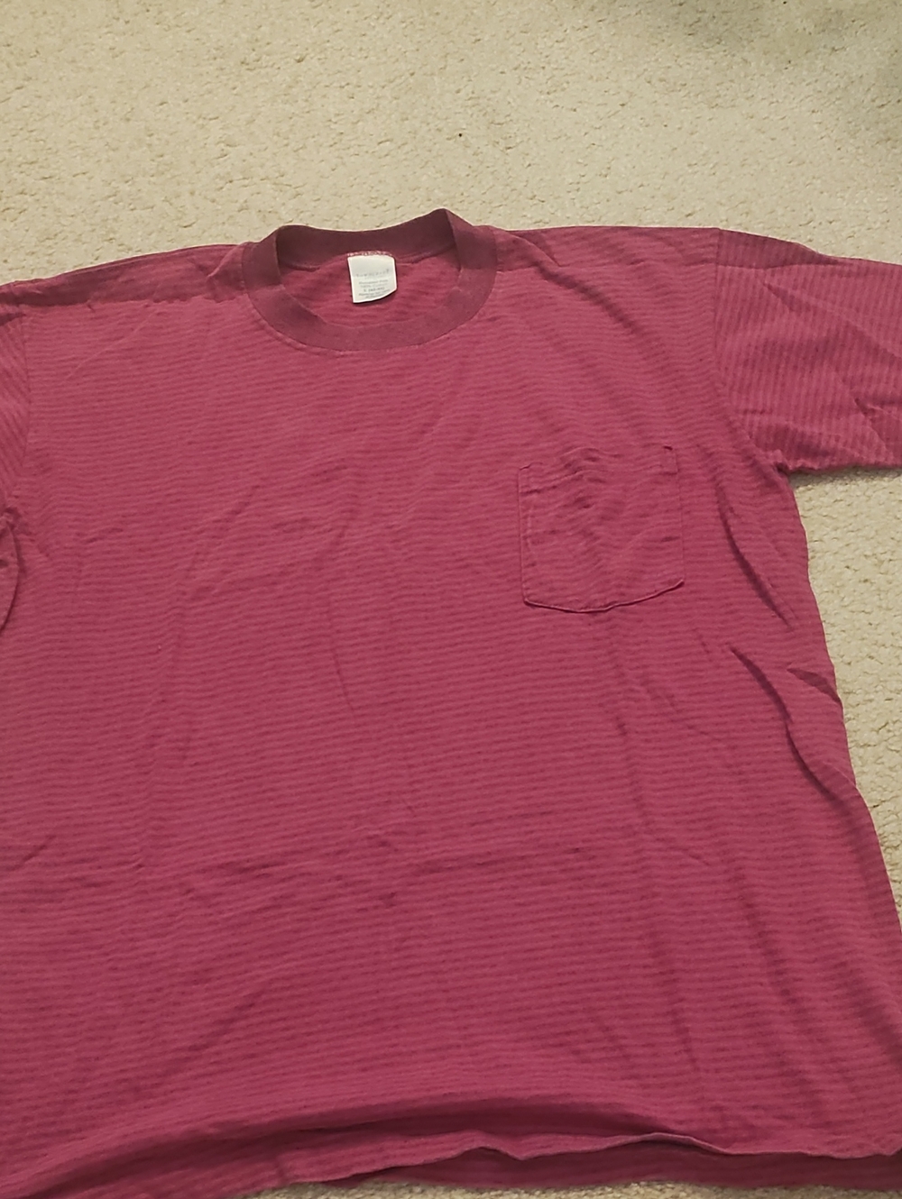 Men's Striped Pocket T‑Shirt - Berry
